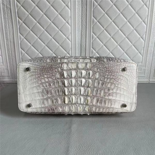 Lady Himalaya White Purse Authentic Alligator Skin Women Totes Handbag Real Crocodile Leather Female Large Shoulder Bag