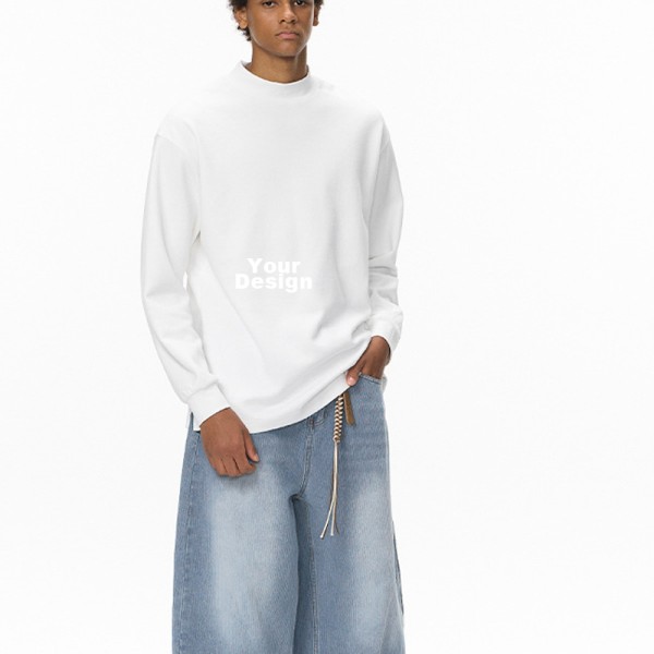 Custom OEM 7A Antibacterial Negative Ion Thermal Mock Neck Sweatshirt with Far Infrared Function