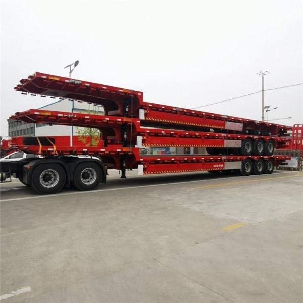 Q345B Semi Flatbed Trailer For Hauling Cargo Side Wall Removable Or Fixed 24v Electrical System