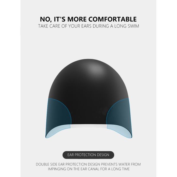 Silicone Material Waterproof Anti-Slip Swimming Cap Swim Hat for Training and Water Sports