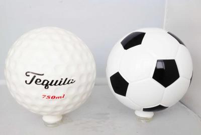 Soccer Ball Tequila Glass Bottle With T Cork Screw Cap Full Coating Gradient Painting