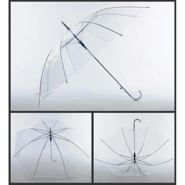 Transparent Fabric Auto Open Customized Straight Umbrella for Promotion Advertising