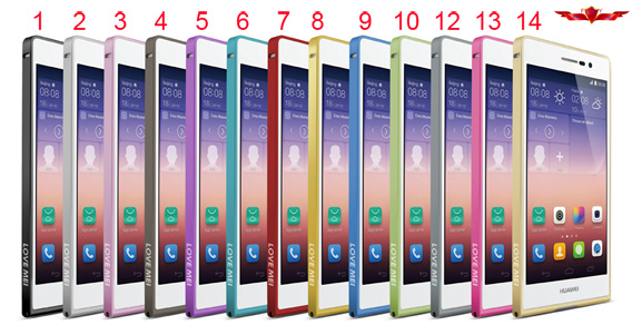 Fashion Design Ultra Thin 0.7MM Aluminum Bumper For HUAWEI P7 Multi Color Gift Box Yes