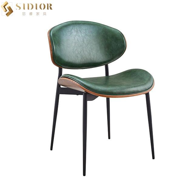 Restaurant Modern Fabric Upholstered Dining Chairs H54.5cm Luxury Metal Legs