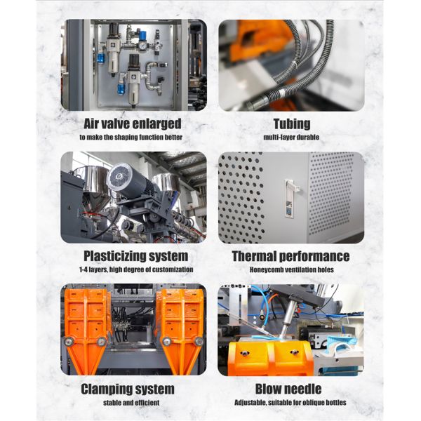 Small PE Blow Molding Machine Multi Heads Die Head Double Station