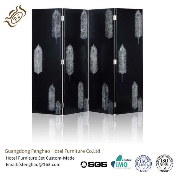 Fanshaped Hand Golden Painting Decorative Folding Screens Vintage Partition Hinges