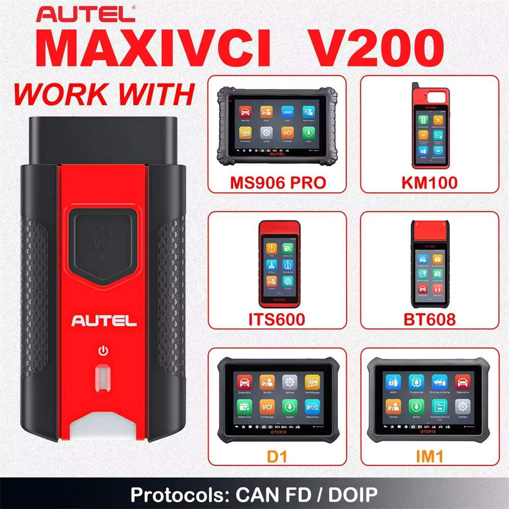 Autel MaxiVCI V200 Bluetooth используется с диагностическими планшетами MS906 PRO и ITS600