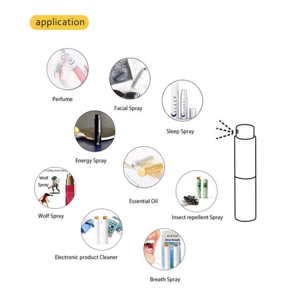 5 мл 10 мл 20 мл Алюминиевый стеклянный безвоздушный флакон-распылитель с мелким распылением