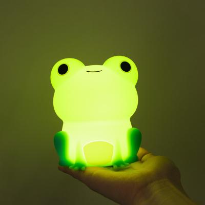 Cute Frog Night Night For Kids Color Changeable Silicone Sleeping Night Lamp For Nursery Dimmable Timer Rechargeable