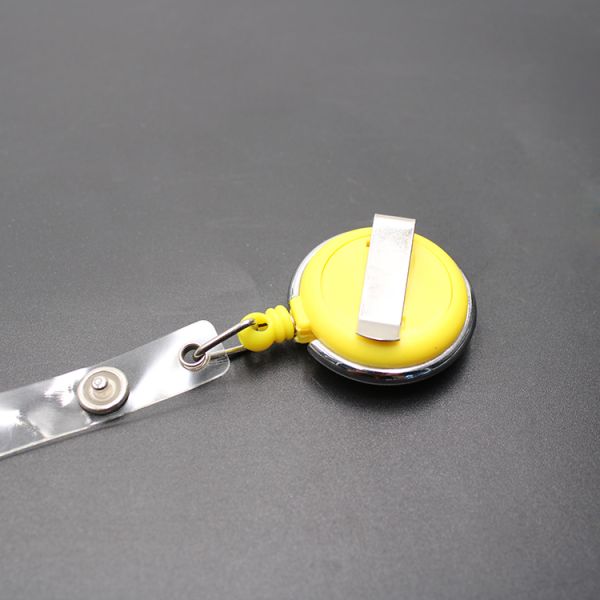 Deyi Retractable PVC Badge ReelCarabiner and Belt Clip Badge Reels Retractable with Key Chain for Office Worker Doctor N
