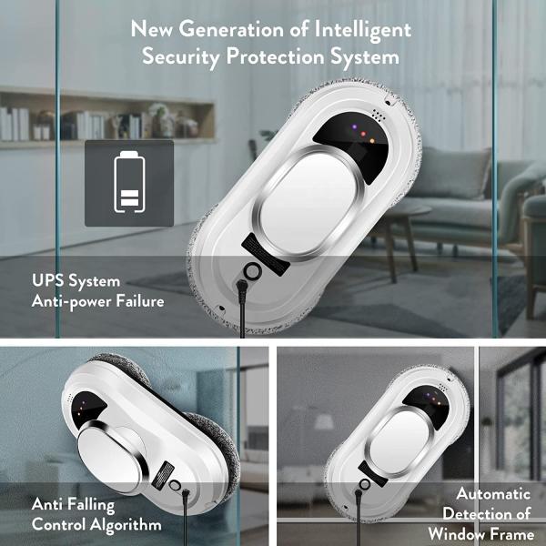 Household App-Controlled Rise Window Cleaning Robot for Indoor/Outdoor Glass Cleaning