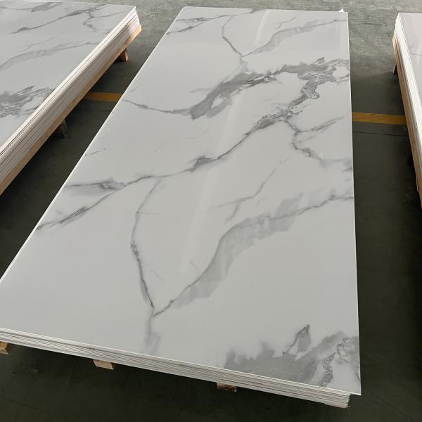 Diseño de mármol resistente al agua duradero Pvc UV Marmol de acabado de la hoja de panel de pared para el apartamento