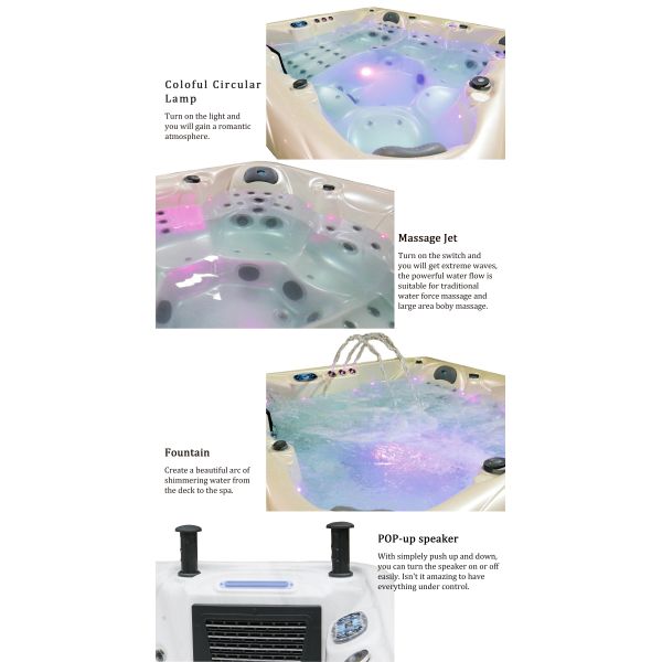 Вечеринка в саду, спа-массаж, гидромассажная ванна для 5 человек, джакузи, гидромассажная ванна Balboa на открытом воздухе, гидромассажная ванна