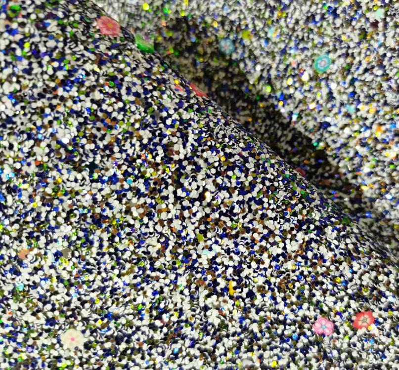 High Quality Trendy Unique Ecofriendly Chunky Stylish Leather Chunky Glitter Fabric