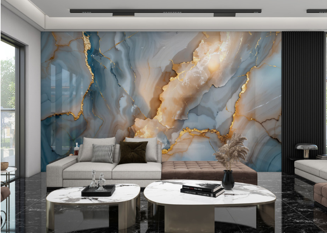White PVC Marble Sheet Realistic 3D Embossed Stone Vein Eco Friendly Luxury Minimalist Decor