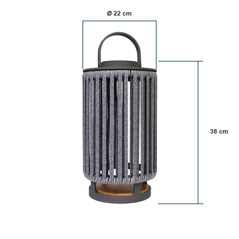 Solar Tabletop Lantern with Vertical Shade for Outdoor Dining Projects