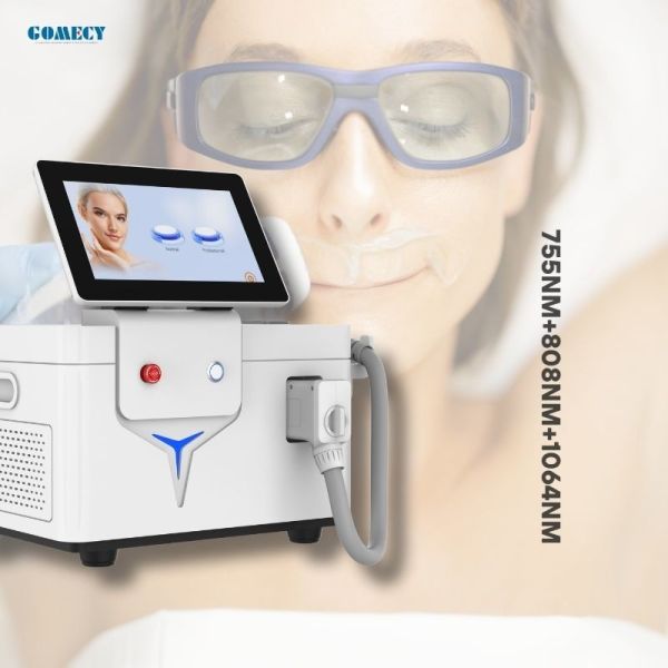 Gomecy Innovativa 755nm 808nm 1064nm Diodo Máquina de depilación láser para todo el tratamiento de la temporada de cuerpo completo