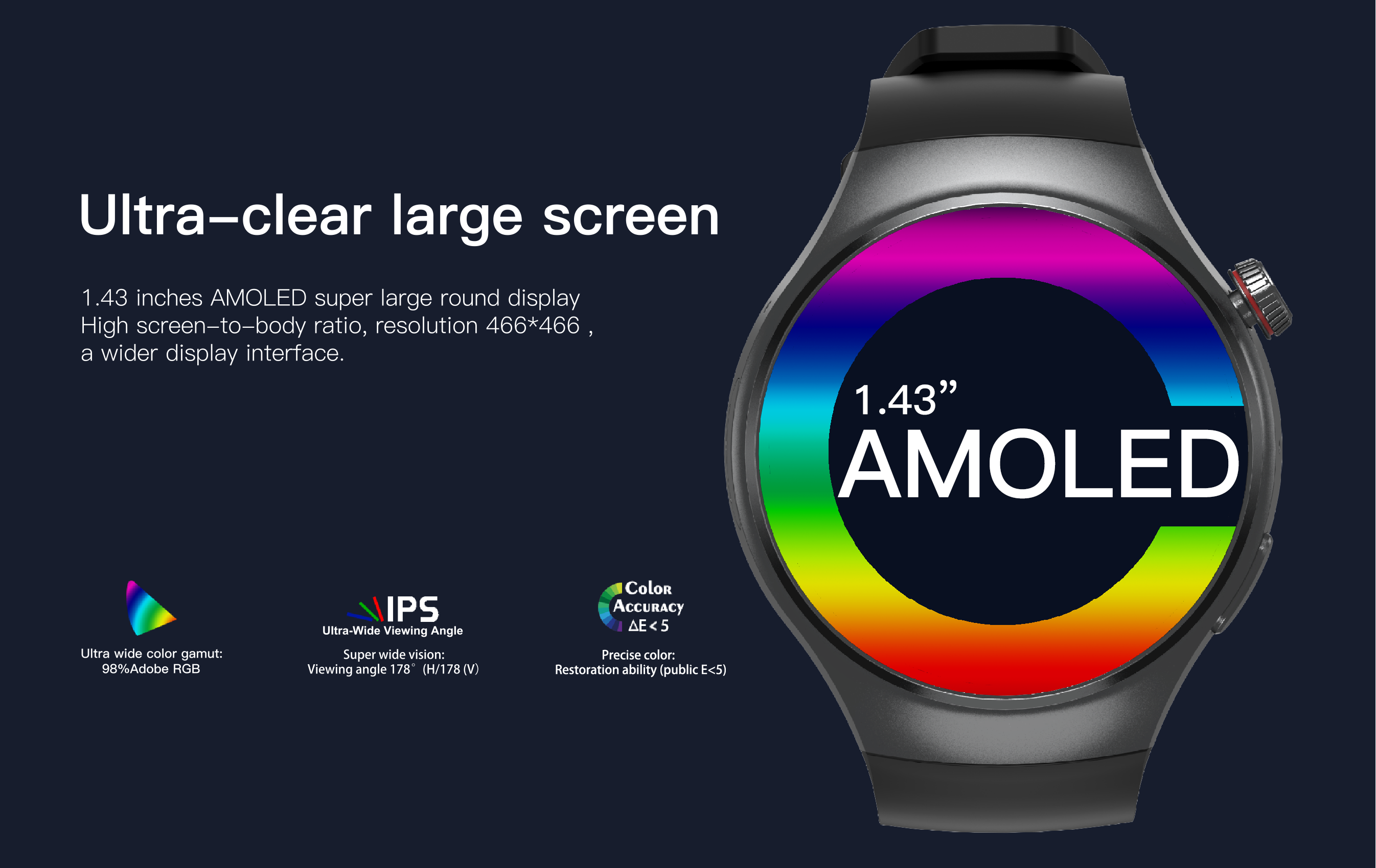 DM80 4G Smart Watch 1.43 Inch AMOLED Screen Android 8.1 1000mAh Battery