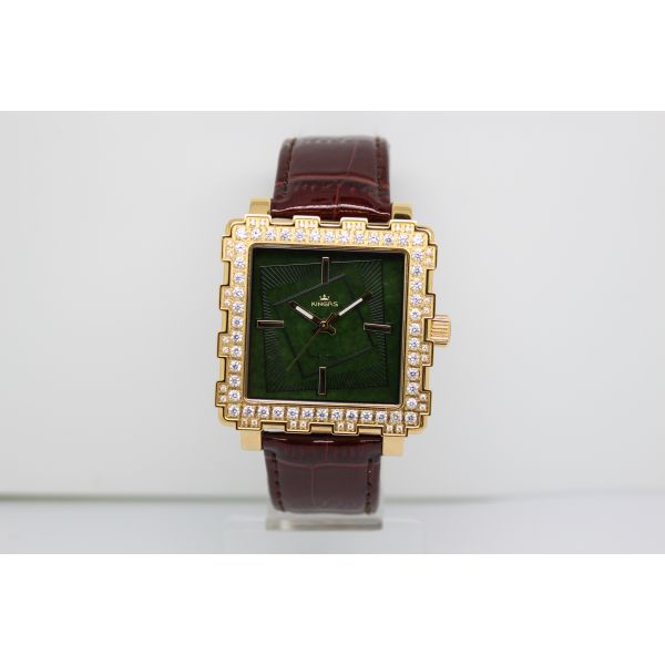 OEM Couple Fashional Jade Watch Genuine Leather Wrist Watch Green
