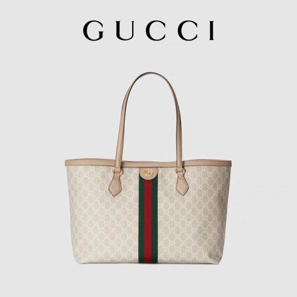 Sac d'épaule marqué réglable Gucci moyen Ophidia Tote White For Woman