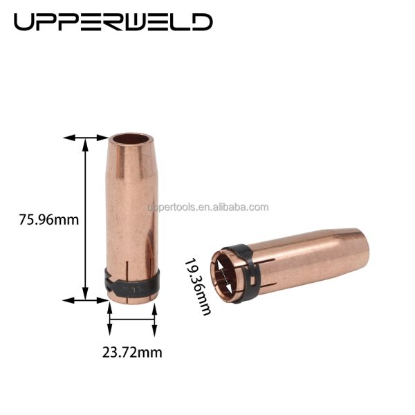 Nozla de soldadura de gas MIG MAG refrigerada por aire con punta de contacto del difusor de gas longitud 75.96 mm