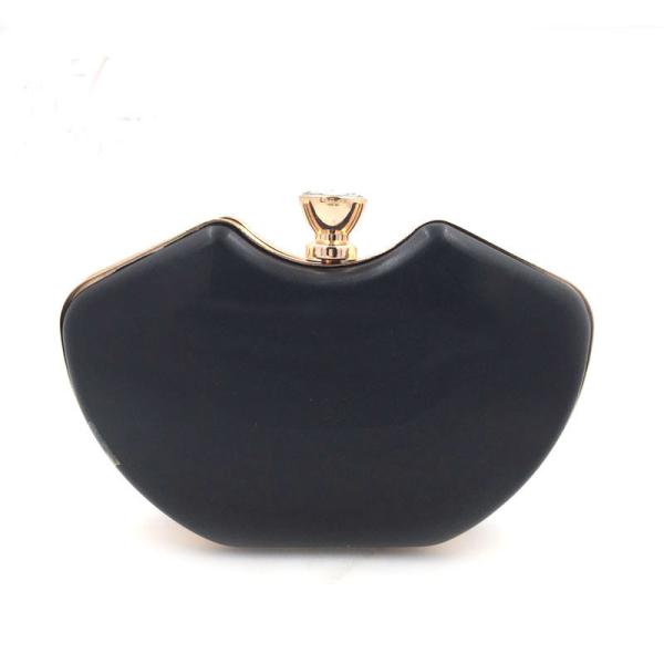 New design gold color evening bag box metal frame with diamond lock 12*21 cm