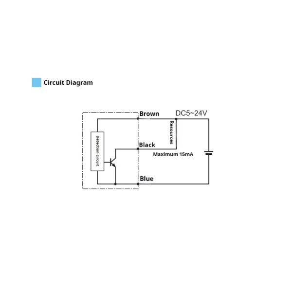 Makinopc 2 Wires Magnetic Inductive Sensor NPN Nc Style 24v Proximity Sensor Switch 2.5-3.5mT Inductive Proximity Sensors