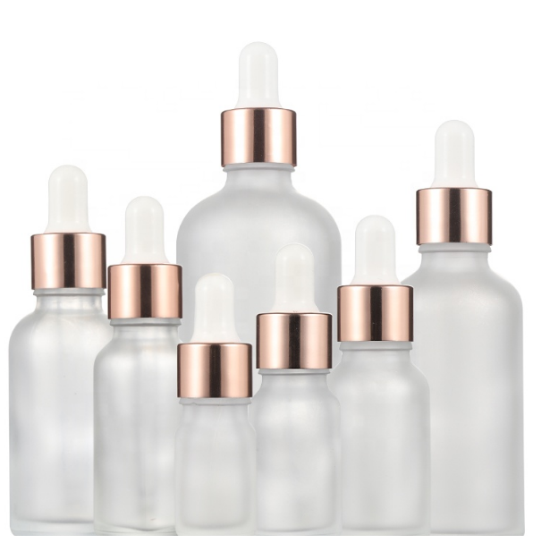 Non Spill 10ml Cosmetic Glass Bottle With Rose Gold Dropper Cap