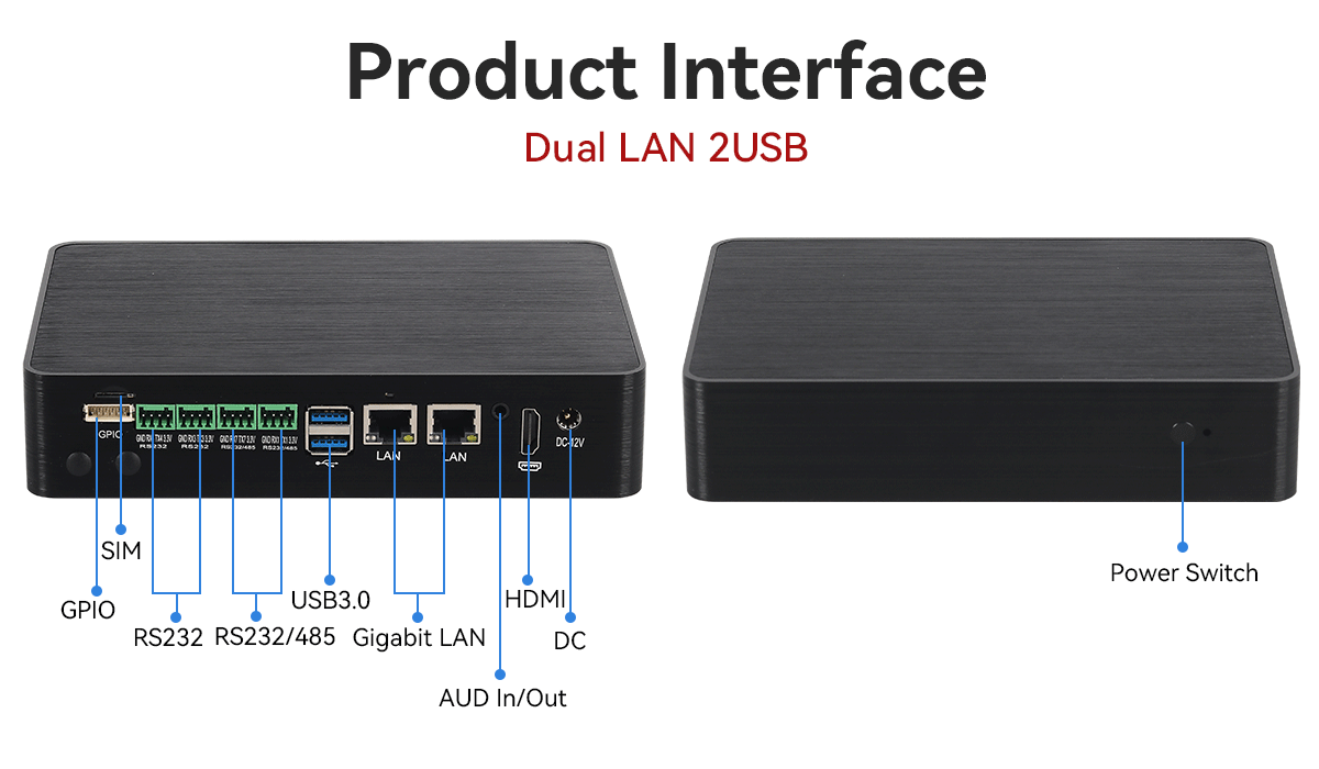 ARM RK3568 Встроенный промышленный компьютер Android DDR4 8G с двойной сетью LAN Four COM 4K HD
