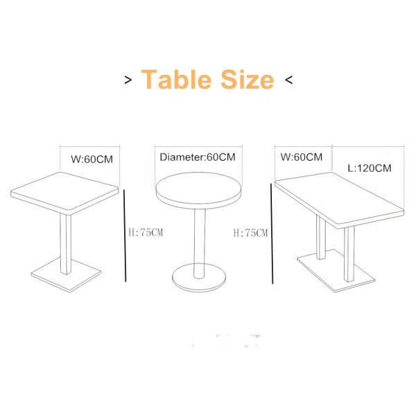 Table de salle à manger et chaises de restaurant en métal pour les meubles d'intérieur 51x42x78cm de 4 événements