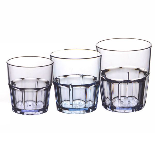 OEM Transparent San Plastic Whisky Glasses Customized Logo Color