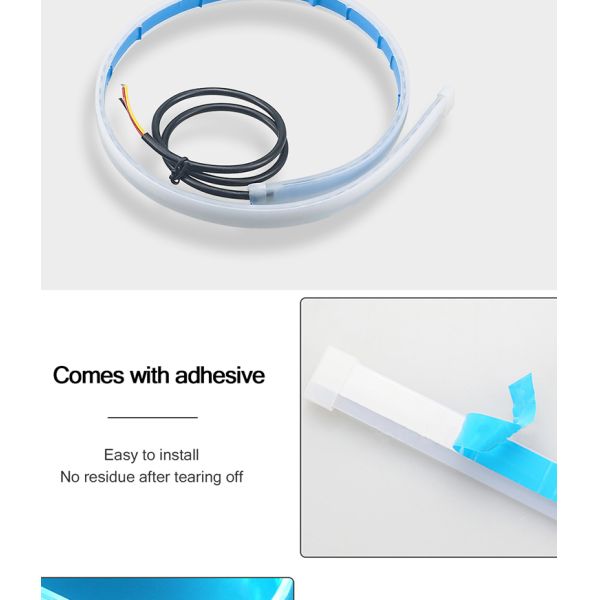 Couleur 300mm de bande à tube en ruban du phare LED de voiture de secours double 450mm 600mm