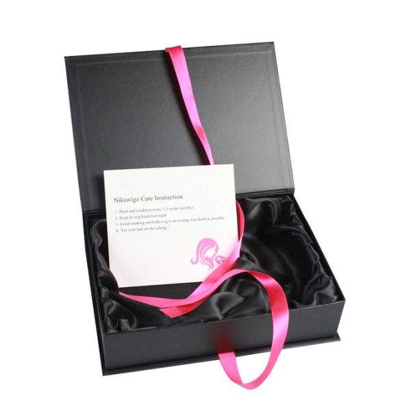 Wig Packaging Spot UV Cosmetic Paper Boxes Varnishing With Silk