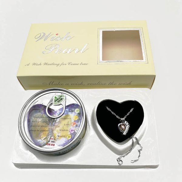 Wish Love Pearl Necklace Gift Set with Cage Pendant & Canned Freshwater Pearl DIY Fashion Jewelry