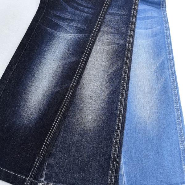 Warp Slub Cotton Spandex Dark Blue Jean Fabric 8.6oz Yarn Dyed Pattern
