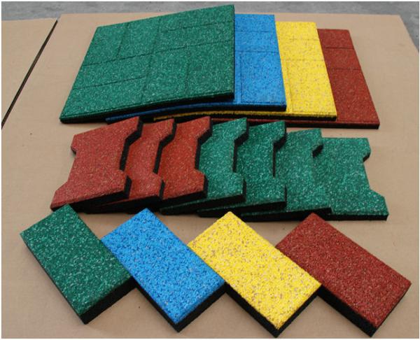 50*50cm Rubber Sports Flooring Thickness15-40mm Weight 3.6kg-8.4kg