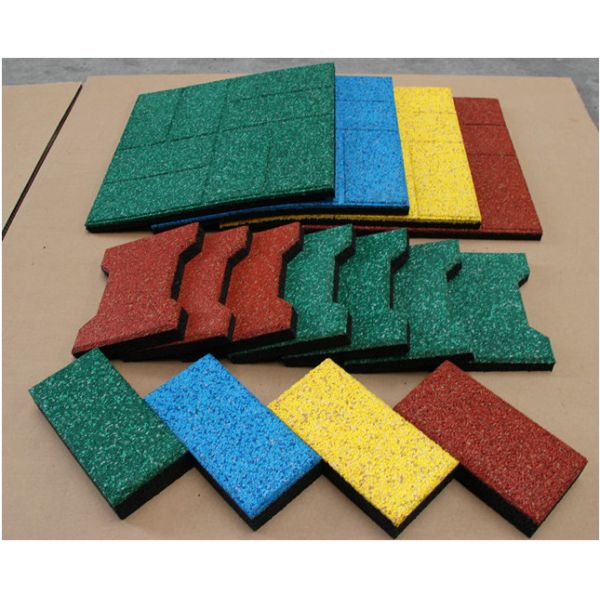 50*50cm Rubber Sports Flooring Thickness15-40mm Weight 3.6kg-8.4kg