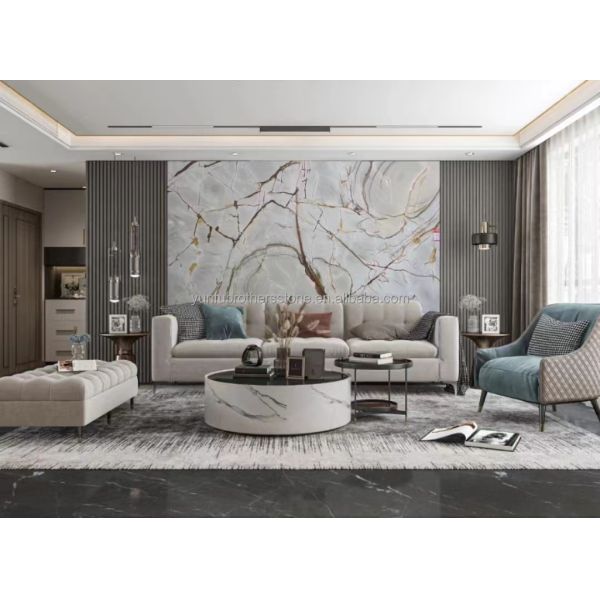 Blue Roma Quartzite Big Slab Suitable for Hotel Interior Wall and Kitchen Countertop