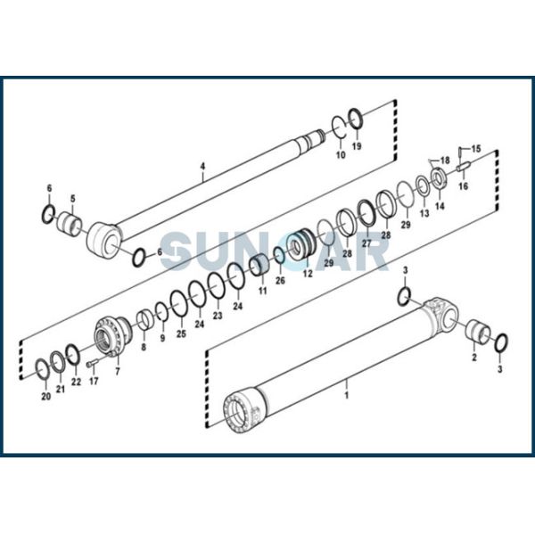 VOE14589728 VOE14589728 14589728 Упаковочный комплект для цилиндра Volvo Heavy Dipper Arm EC210B EC210D EW140C EW160C EW160D