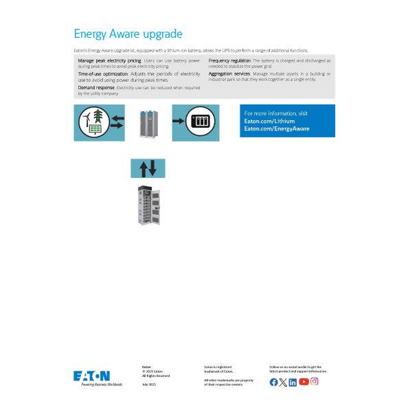 400KVA Eaton Power Cube with Pure Sine Wave Output and 97.3% Efficiency for Data Centers