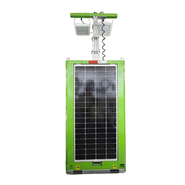Omnibearing Solar Power Light Tower Mounted Telescopic Mast And Led Lights For Urban Park Lighting