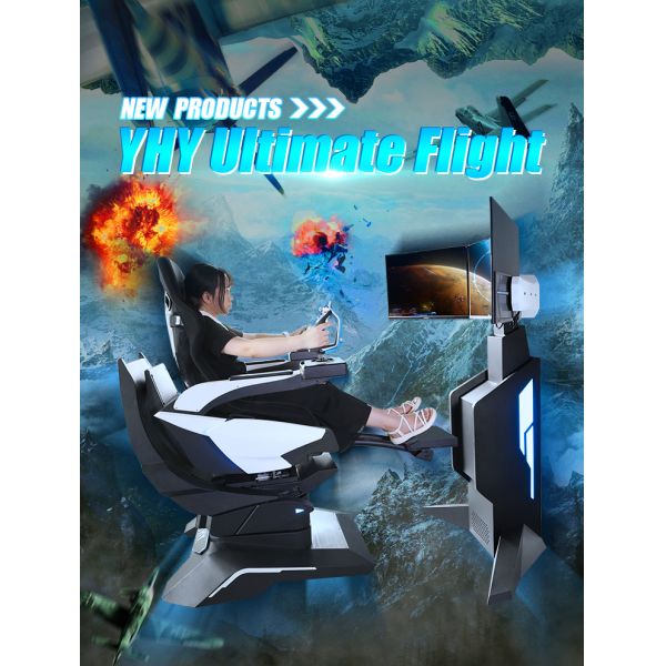 1100W VR Flight Simulators 3 Axis Dynamic Platform 360 Rotate Chair With Joystick Stick Game