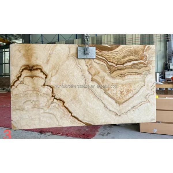 Modern Onyx Marble Gold Vein Wooden Yellow Golden Grain Bathtub Decor for Modern Homes