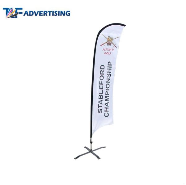Attractive Racing Custom Advertising Banners 7 Foot Wind Resistant Colorful Portable