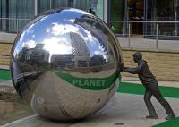 Boule décorative de ballon de miroir gonflable réfléchissant suspendu argent personnalisé