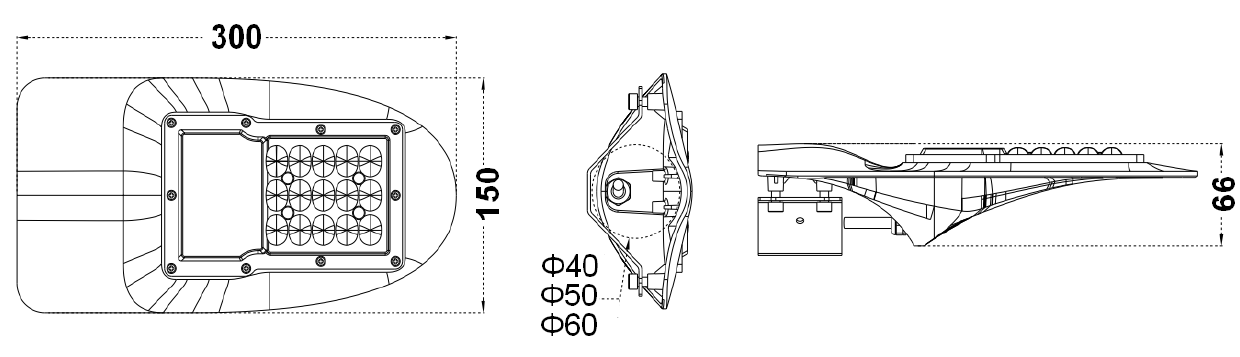 Handy Size High Lumen 10w 20w 30w LED Street Light Easy Installation