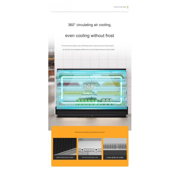 All Copper Tube Refrigeration Material Display Cabinet for Retail Showcase in Bakery