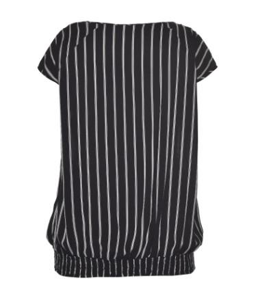 Tassel Decoration Ladies Fashion Tops Girls Black And White Striped Shirt