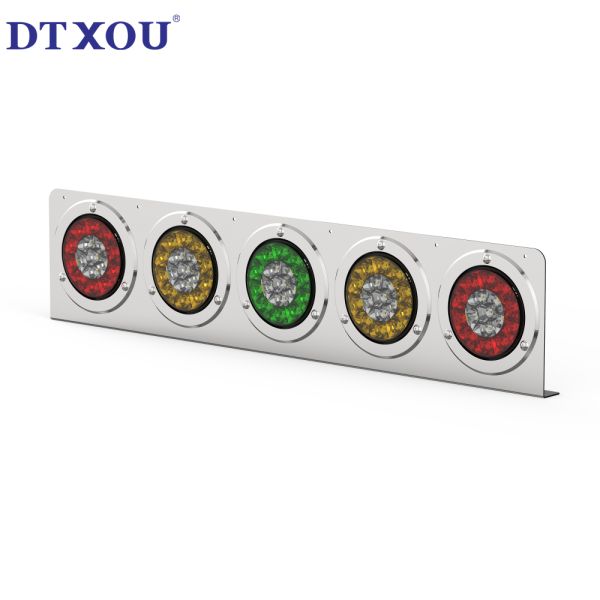 4-inch circular LED trailer truck semi trailer brake turn signal light 5-hole stainless steel combination tail light bracket
