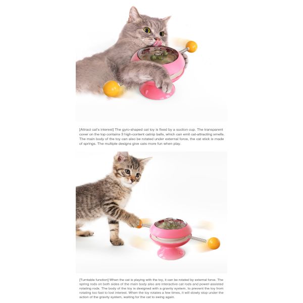 Multifunction Windmill Interactive Cat Toy Turntable Massage Scratching ODM ABS 178g